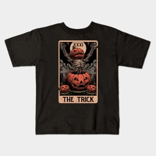 Halloween Tarot Pumpkin Trick Kids T-Shirt